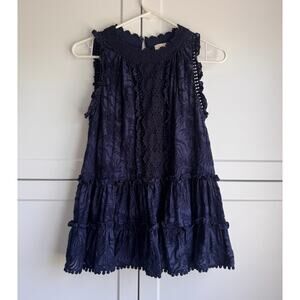 Kate Spade Madison Ave Black Lace Ruffle Top - Size XS